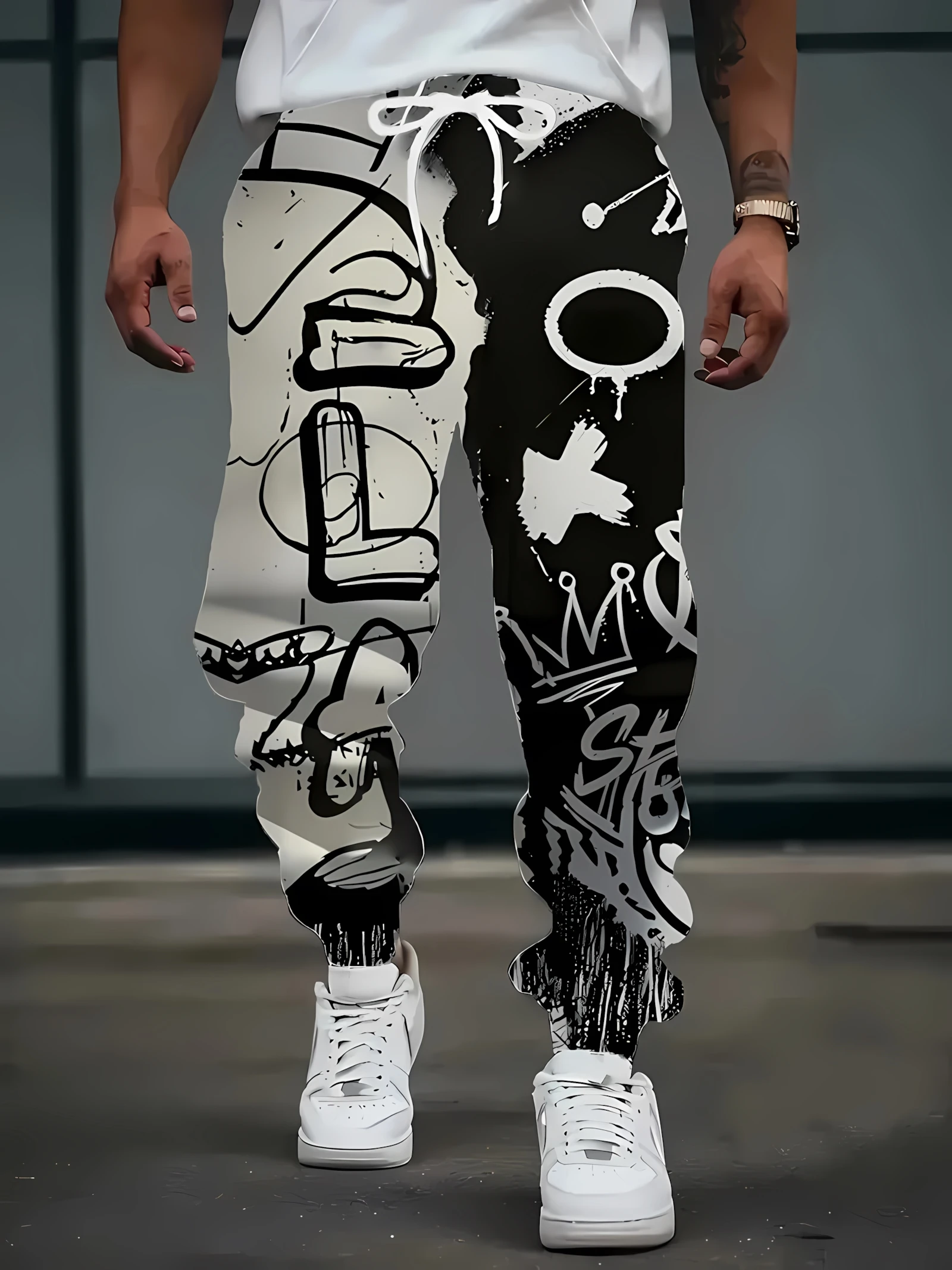 

Новые мужские брюки на весну и осень 2025 года с уличным повседневным модным и удобным 3D буквенным принтом.