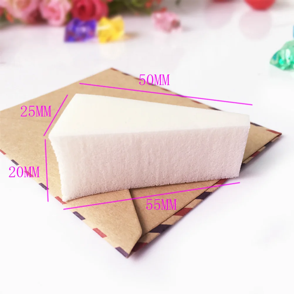 

40pcs Powder Puff Makeup Applicator Wedges Manicure Natural Latex Spirit Gum Applicator Water-Based Cosmetics Nail Art Tool