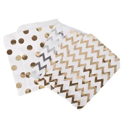 200pcs foiled gold hearts Treat Craft Paper Popcorn Bags Food Safe Party Favor Paper bags Best Gift candy sweet Bag