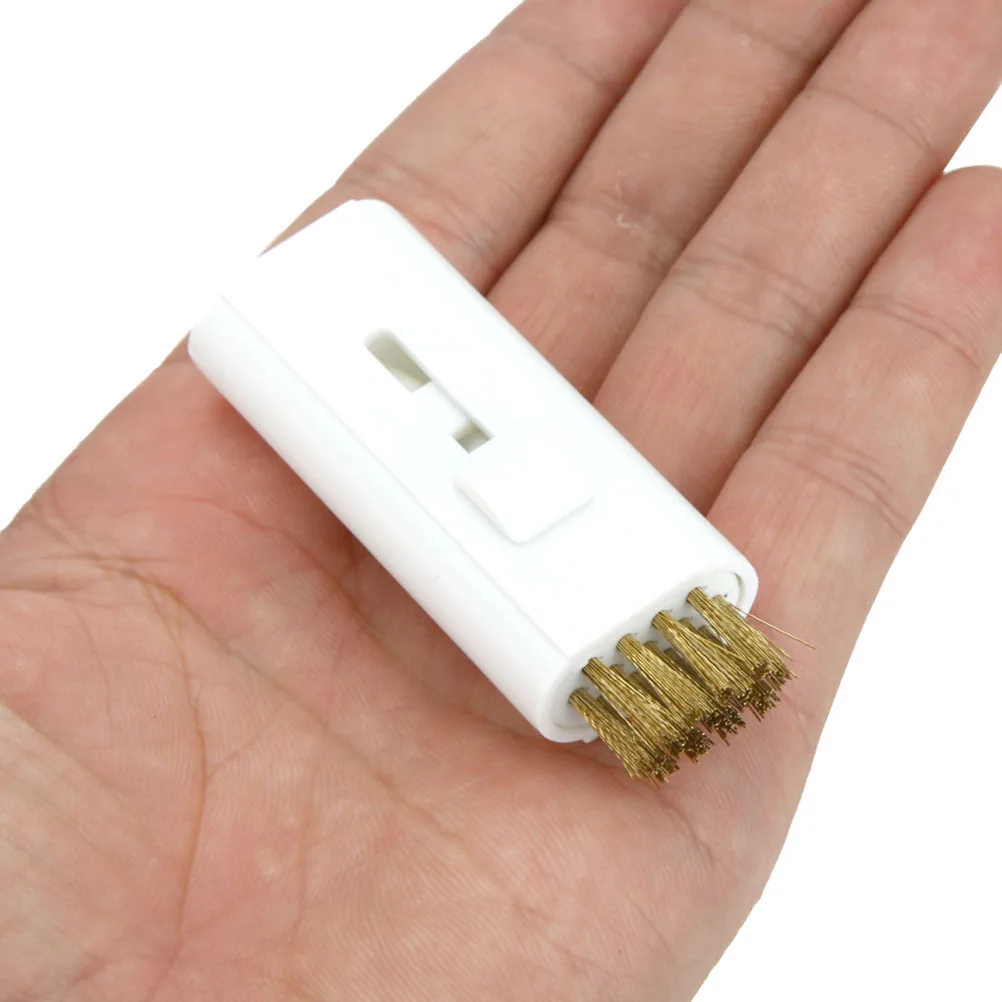 

Club Cleaning Tool White Golden Plastic Copper Wire Multifunctional Brush Groove Cleaner Retractable Head Essential Golf