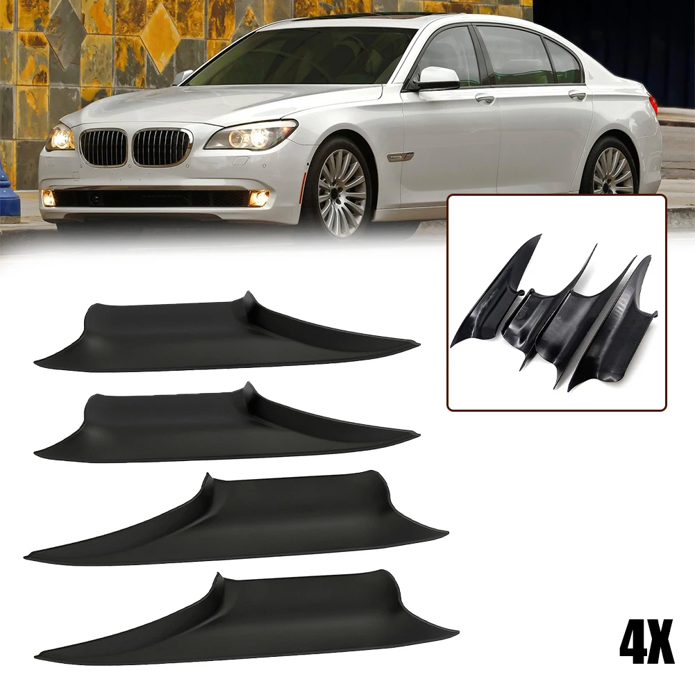 4PCS Door Inner Front Handle Brace Black Cover For BMW 7 F02 F01 2008-2015 51419115501 Door Pull Handle Covers