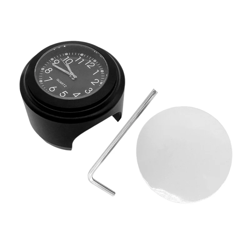 ユニバーサルモーターサイクルウォッチ,7/8インチ,クォーツ,防水,クロックホルダー,ハーレー,スズキ,ヤマハ用レンチ付き