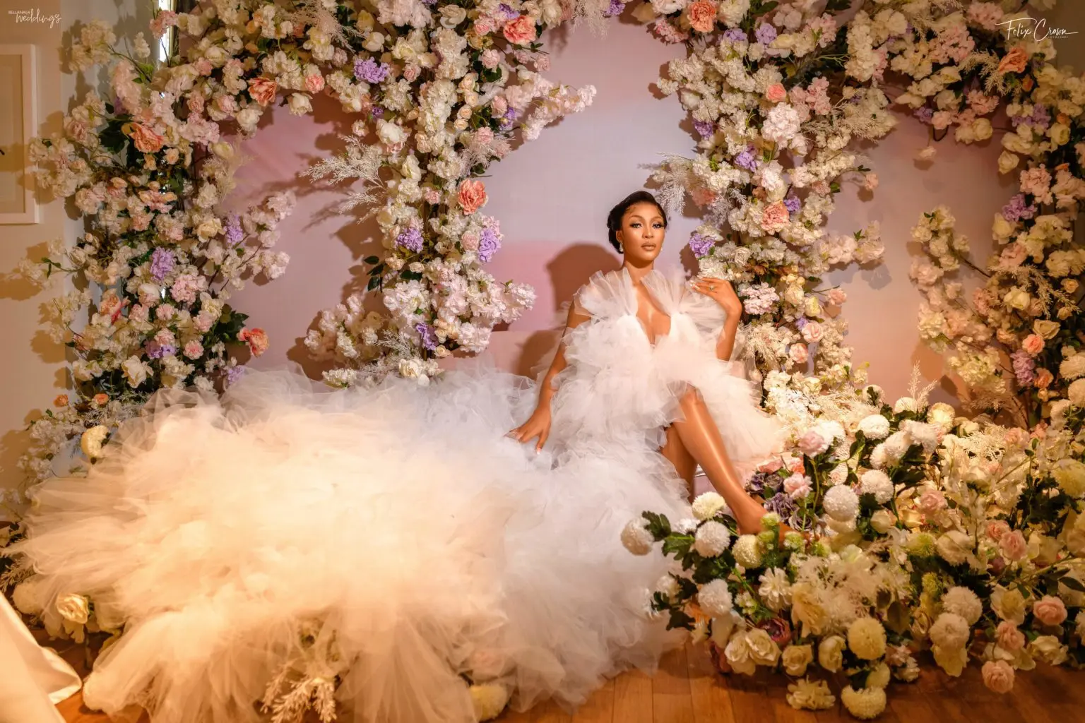 Imagem -03 - Bonito Jardim Branco em Camadas Tule Casamento Vestidos Extra Puff Tule Alta Baixa Vestidos de Baile Romântico sem Alças