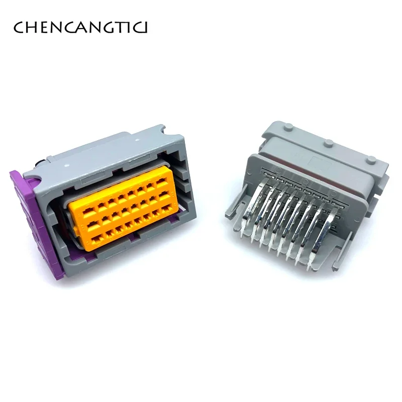 24 Pin Auto Plastic Ecu Pcb Enclosure Box Shell With Fci Male Female Connector Socket And Terminals EEC-325X4A