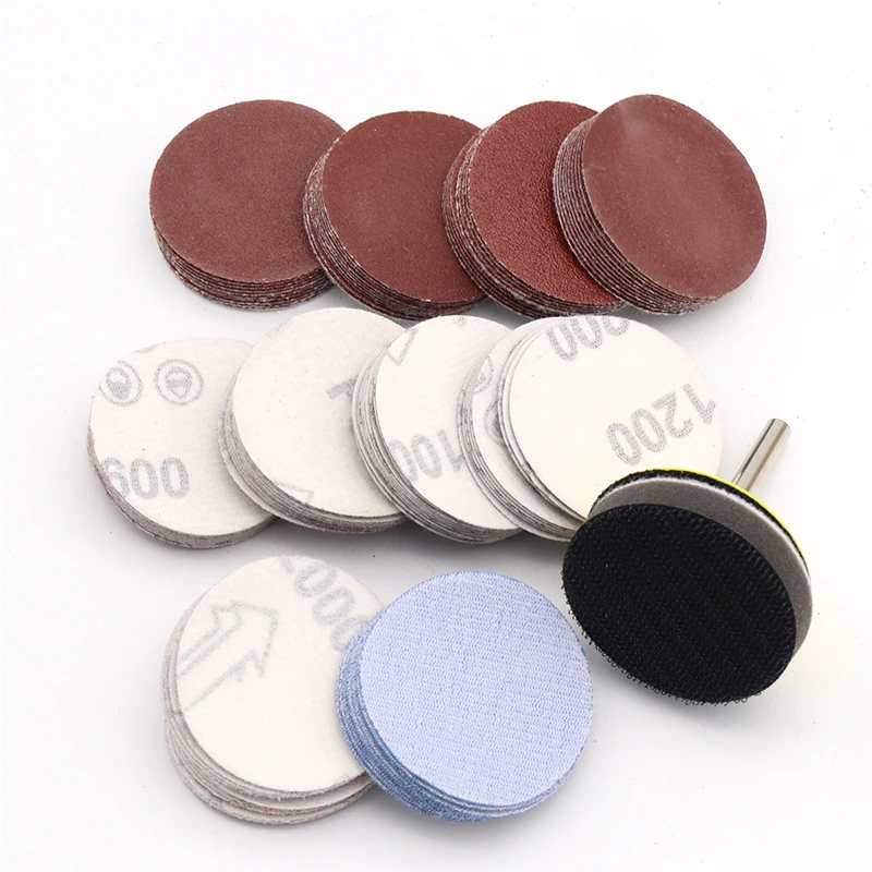 100PCS Dremel Rotary Tool With Backer Plate Sandpaper Accessories 2 Inch 50MM Sanding Discs Pad Polishing Pad Set Sanding Paper