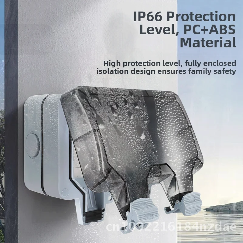 

Upgraded Height Outdoor Waterproof US Duplex Socket Splash-proof Bathroom Wall Outlet Rain-proof Gauge Standard Phosphorous