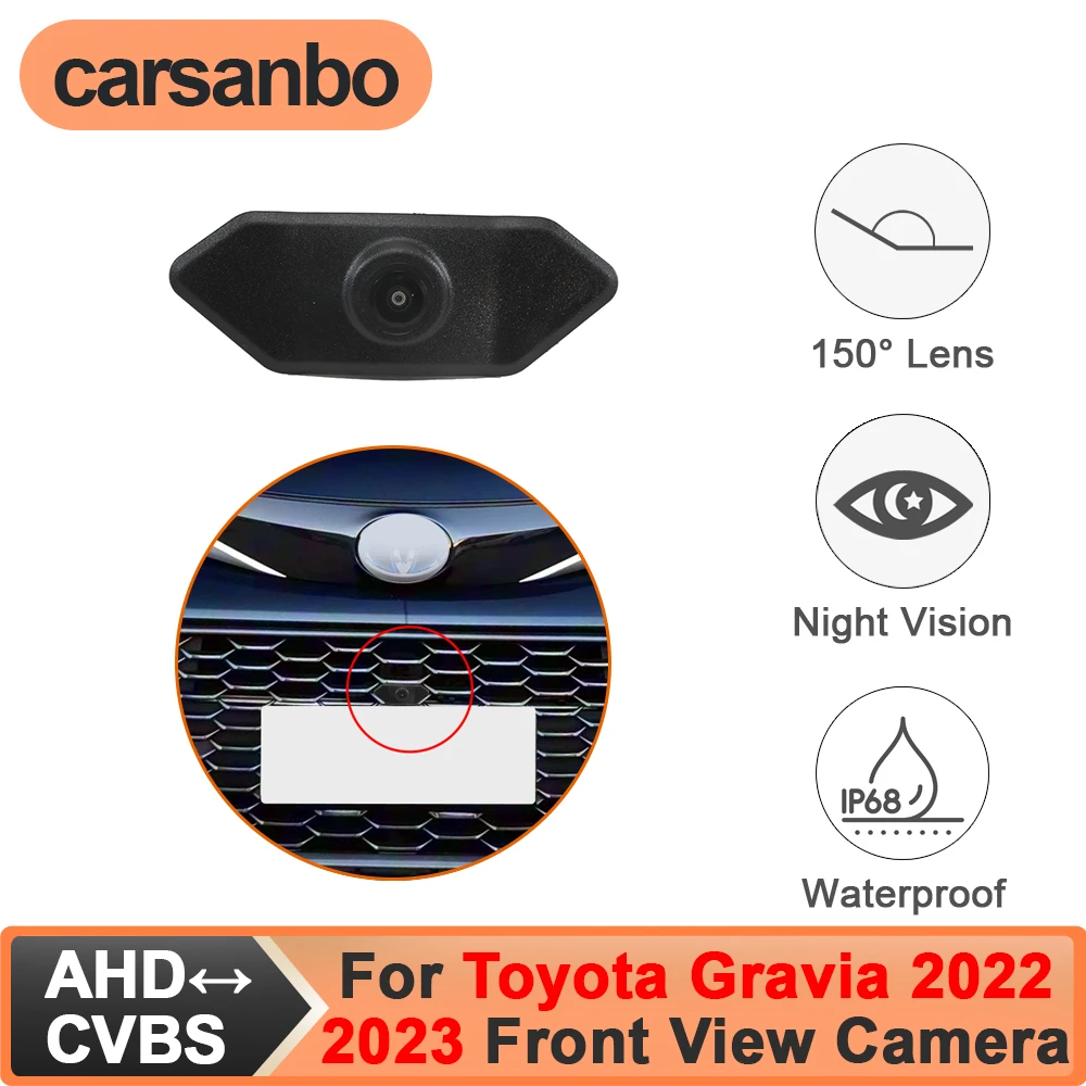

Carsanbo Fit for Toyota Gravia 2022 2023 Front View Camera for Car CCD AHD 150° Night Vision Fisheye Len Waterproof Front Camera