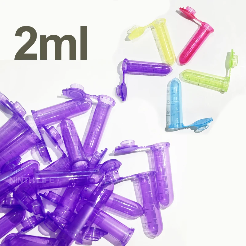 500Pcs,Polypropylene Graduated Microcentrifuge Tubes with Snap Cap,2ml Micro Test Tubes Microtube Sample Vial for Laboratory