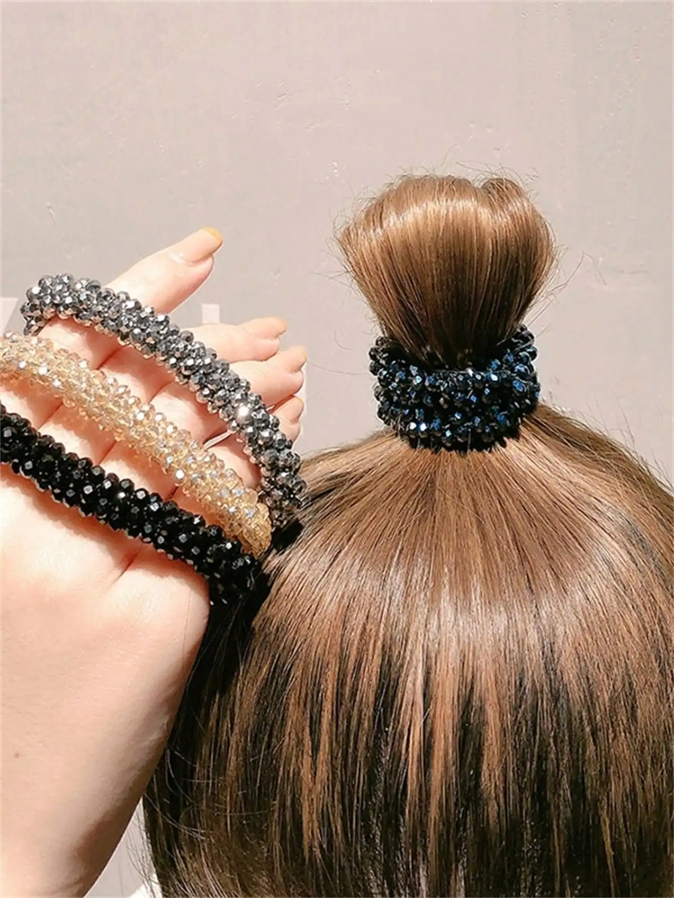 1 crystal color bracelet headband double use hair band all tie ponytail Mother\'s Day headband accessories hair accessories