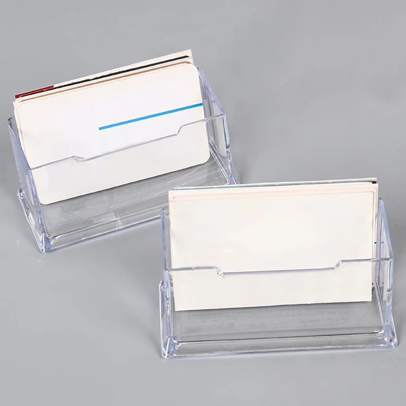 

Office Supplies Plastic Business Card Case Creative Transparent Acrylic Desktop Storage Card Case Business Card Holder