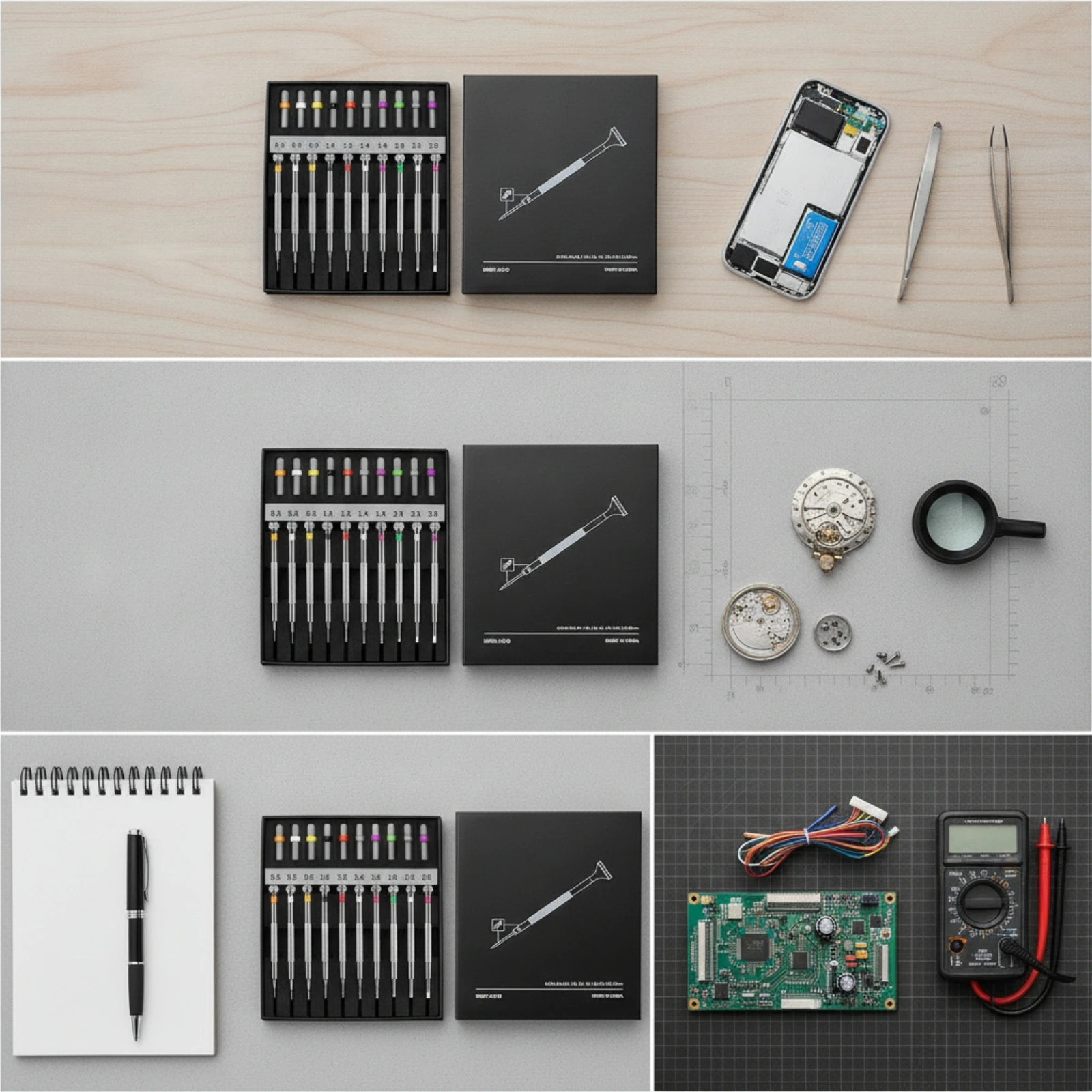 10 Pieces Precision Screwdriver Set with Case Compact Precision Screwdriver Set Repair Kit Organized Tools Knurled