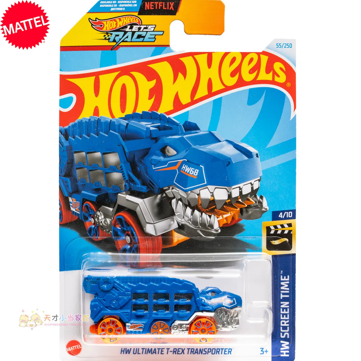 Mattel Hot Wheels Let's Race HW ULTIMATE T-REX TRANSPORTER Car SCREEN TIME HRY55 1/64 Diecast Vehicle Model Toys Boys Gift 2024C