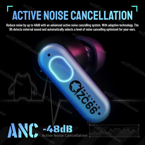Imagen 2 del producto Zombies Cat B5 auriculares con cancelación activa de ruido Bluetooth 5,4 ANC auriculares inalámbricos TWS de doble conexión con 4 micrófonos