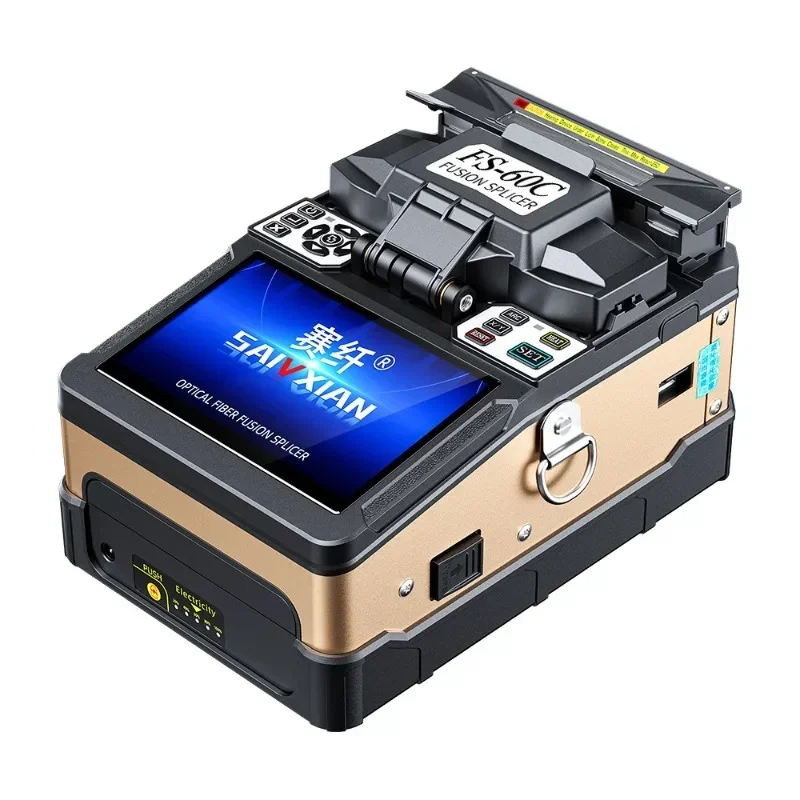 FS-60C Fiber Fusion Splicer High-precision Fully Automatic Fusion Fiber Optic Cable Skin Wire Tail Fiber Jumper