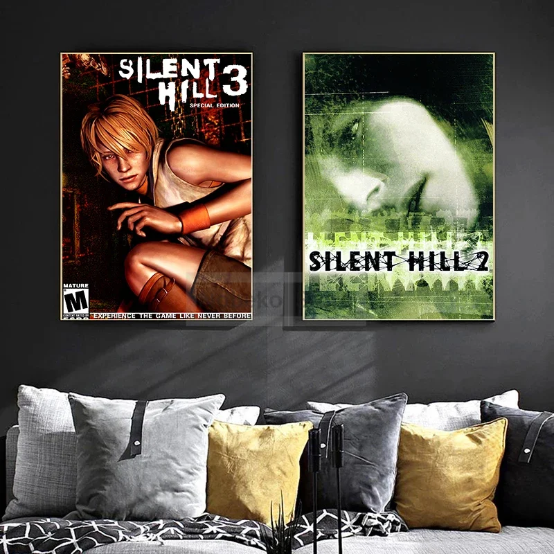 Classics Horror Games Silent Hill 1 2 3 4 Heather Poster and Prints Canvas Painting Wall Art Pictures Home Decor