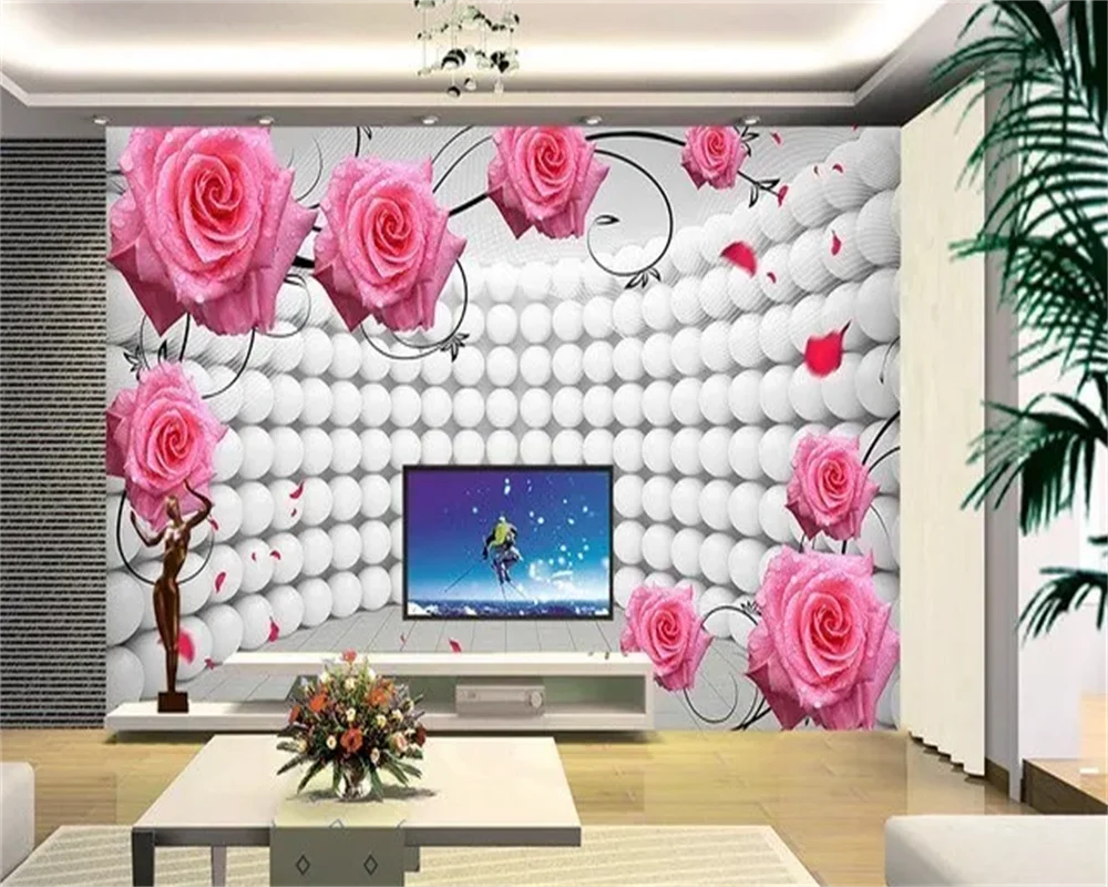 papel de parede Customized wallpaper 3D rose vine living room TV background wall decoration painting mural papier peint