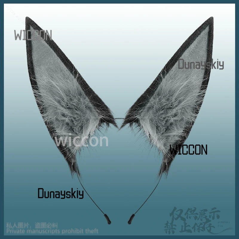 Permainan Anime Zenless Zone Zero Cosplay Hoshimi Miyabi Hiasan Kepala Telinga Rubah Serigala Kucing Berbulu Ikat Kepala Telinga Mewah Aksesori Rambut Lolita