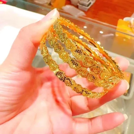 Boutique AU999 gold shining bracelet for women 24K pure gold love dragon scale bracelet jewelry for girlfriend New Year gift