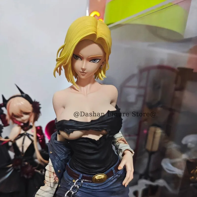 30 センチメートルドラゴンボールアンドロイド 18 アクションフィギュアアニメ Gk グッズモデルおもちゃ PVC 装飾品グラマーグリッター青金置物像