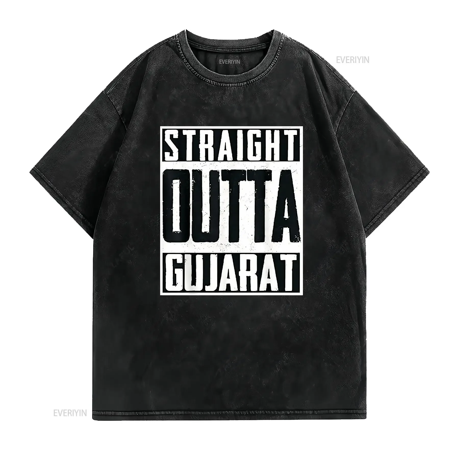 Straight Outta Gujarat India Indian Cricket Pride T Shirt SweaT 16734 vintage Washed Breathable Comfortable streetwear Casual