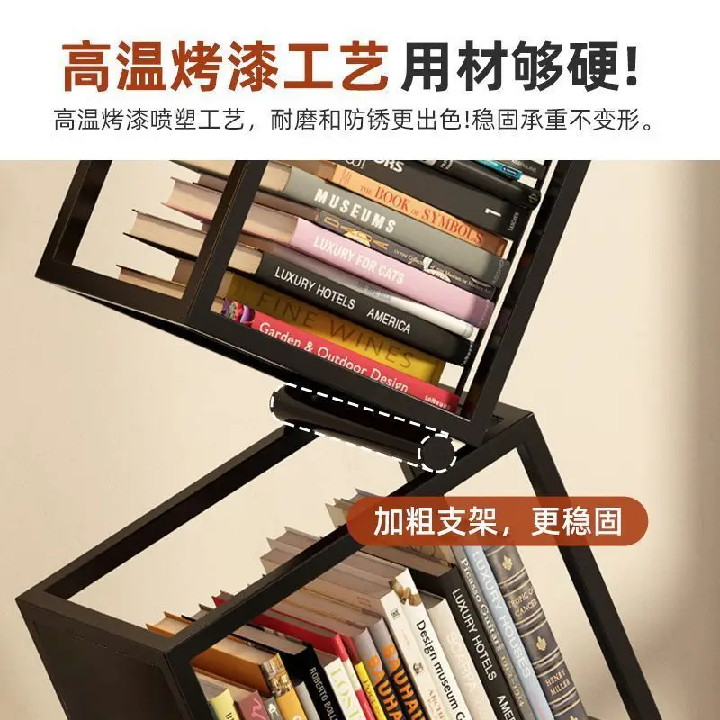 Creative iron bookshelf abnormal-shaped corner vertical floor-to-ceiling living room corner modern simple shelving