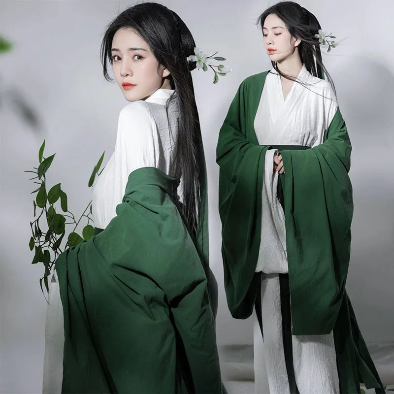 

Китайское традиционное платье Hanfu, женское современное сплошное платье для фотосъемки, черный, белый, красный, в стиле преппи, Сказочная девушка