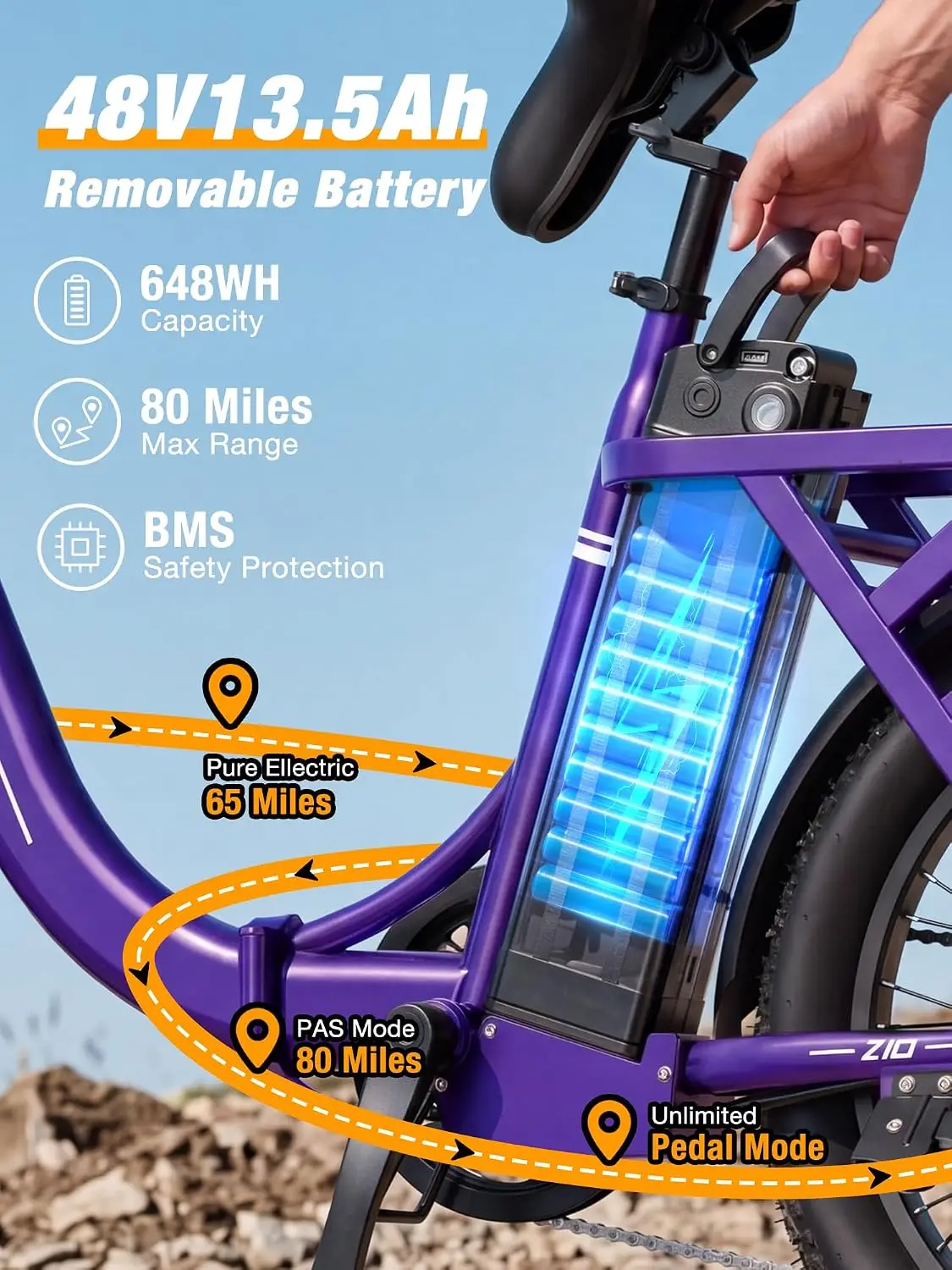 Foldable Electric Bicycle 1200W/1800W Peak Motor Adults, Customized