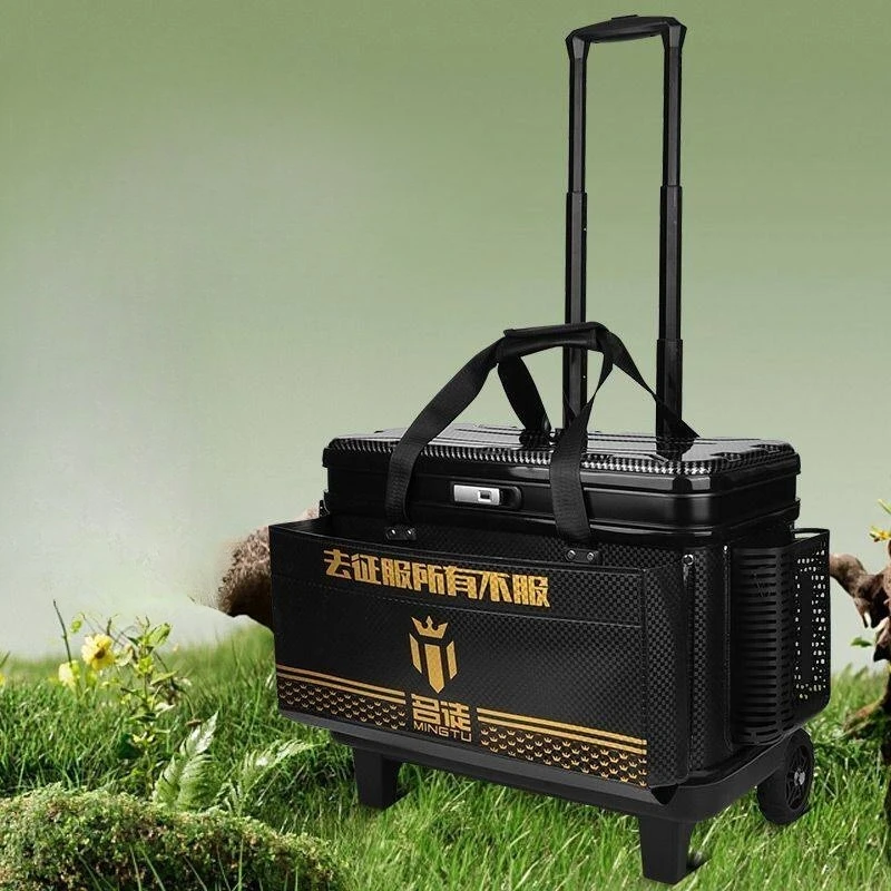 

Рыболовный ящик EVA с держателями для удочек, на больших колесах, передвижной, для рыболовного снаряжения, сверхпрочный, с сиденьем