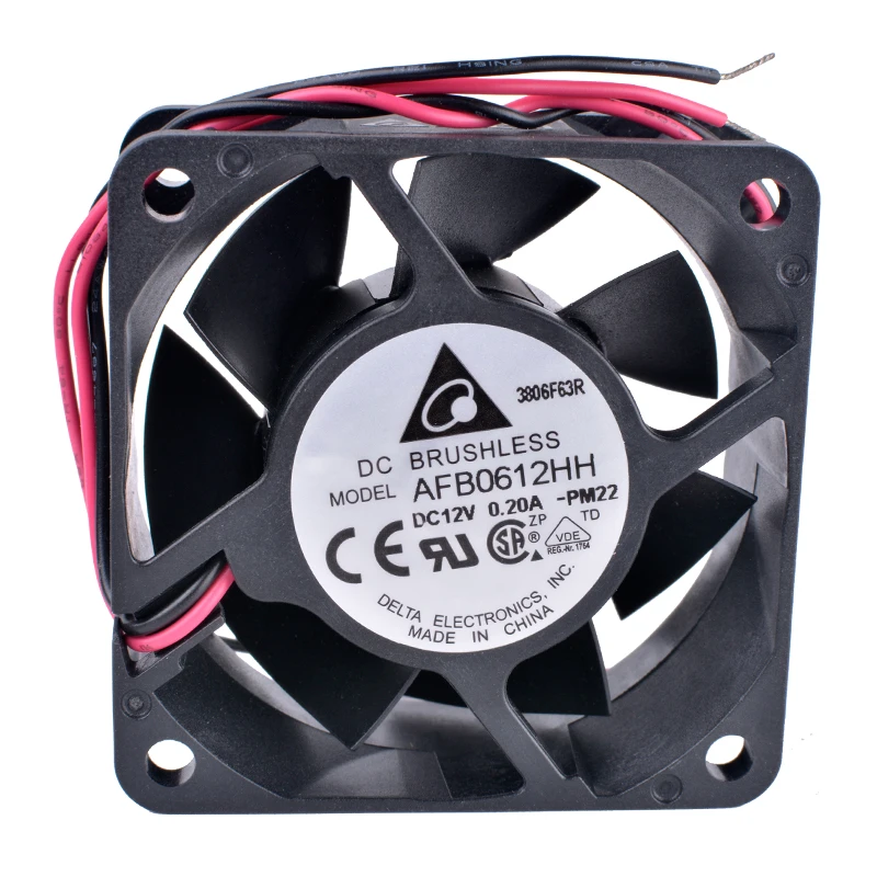 AFB0612HH 6cm 60mm fan 6025 12V 0.20A Double ball bearing 2-wire power cooling fan