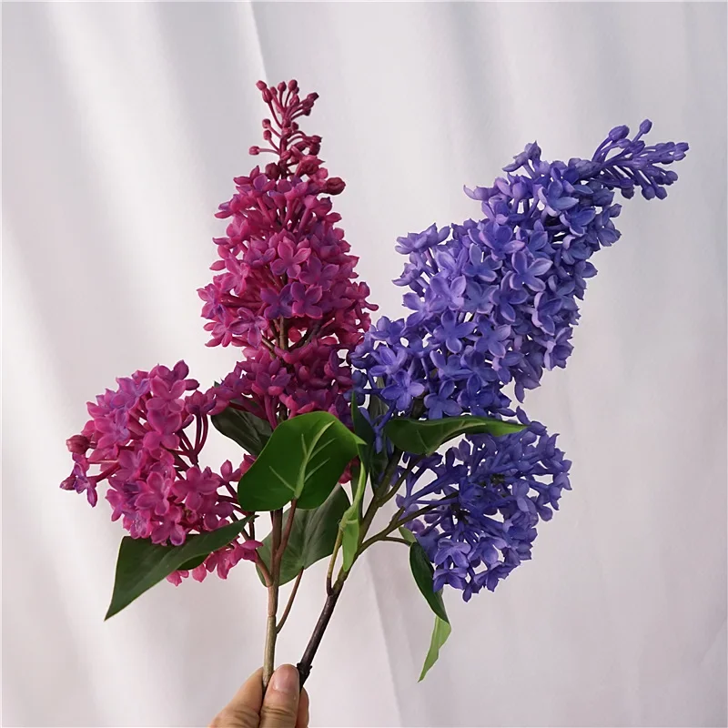2pcs Artificial Lilac Flowers for Home Decoration, Beautiful Silk Flores, DIY Hand Flower Arrangement, Wedding, Living Room