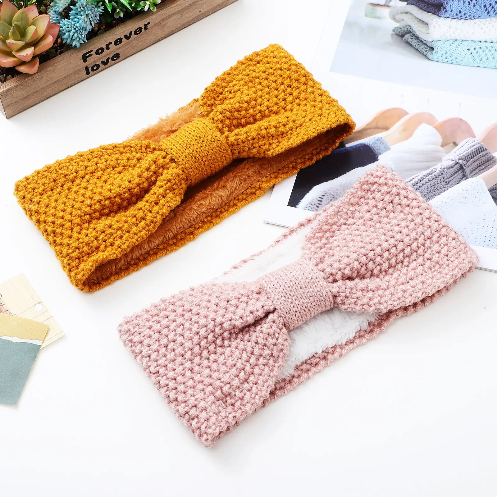 

5Pcs Ladies Headbands Retro Knitted Elastic Hairbands Simple Breathable Fashion Accessory Daily Outdoor Travel Fitness Headwear