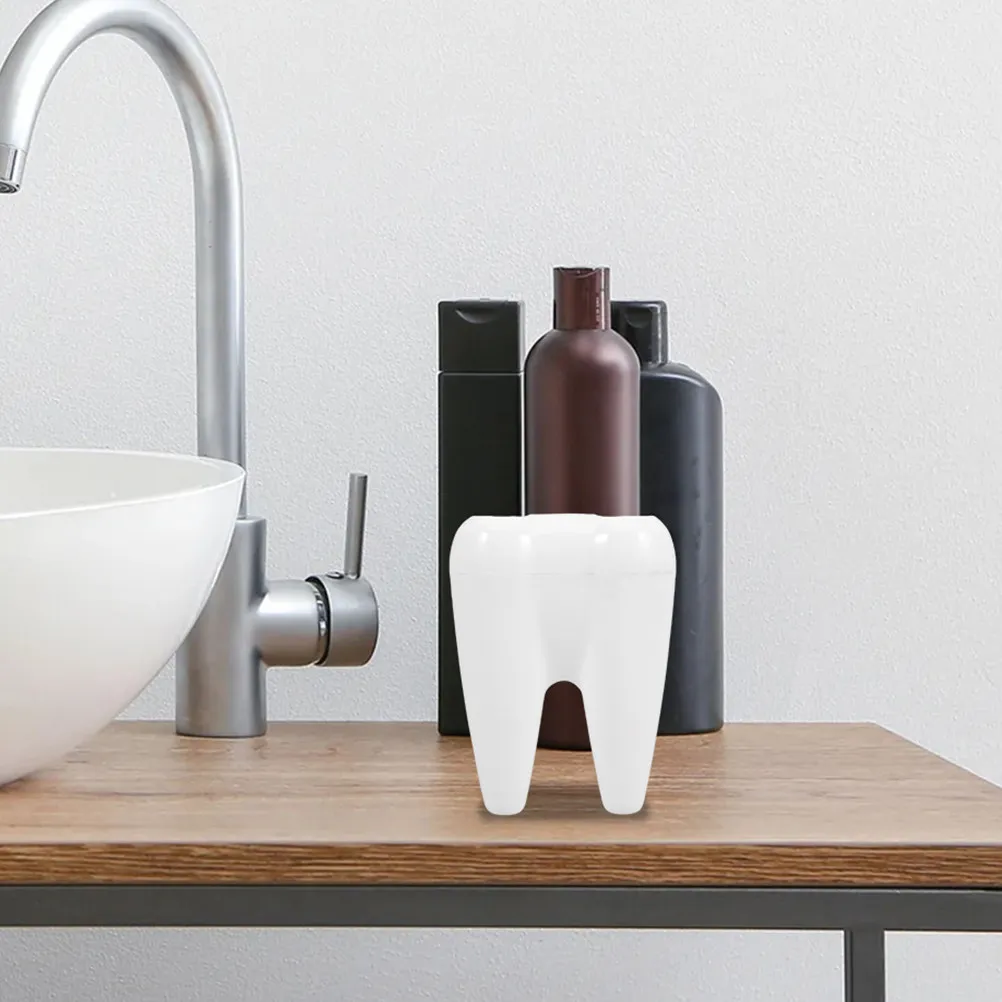 Cute Toothbrush Holder Tooth Shaped Bathroom Decor Cartoon Style Multi Slot Ventilated Brush Stand for Home Hotel Restroom