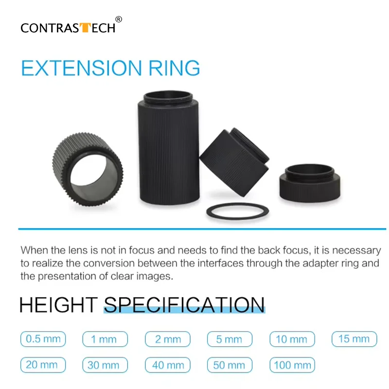 

Удлинительное кольцо, высокая точность, 0,5 мм, 1 мм, 2 мм, 5 мм, 10 мм, адаптер-прокладка для объектива для регулировки промышленной машины