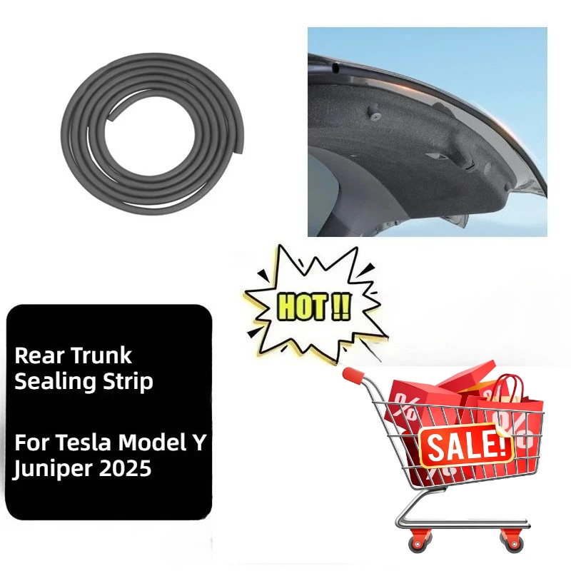 

Для Tesla Model Y Juniper 2025, уплотнительная лента для заднего багажника, полоса для предотвращения столкновений, силиконовые защитные полоски для багажника, устойчивые к царапинам