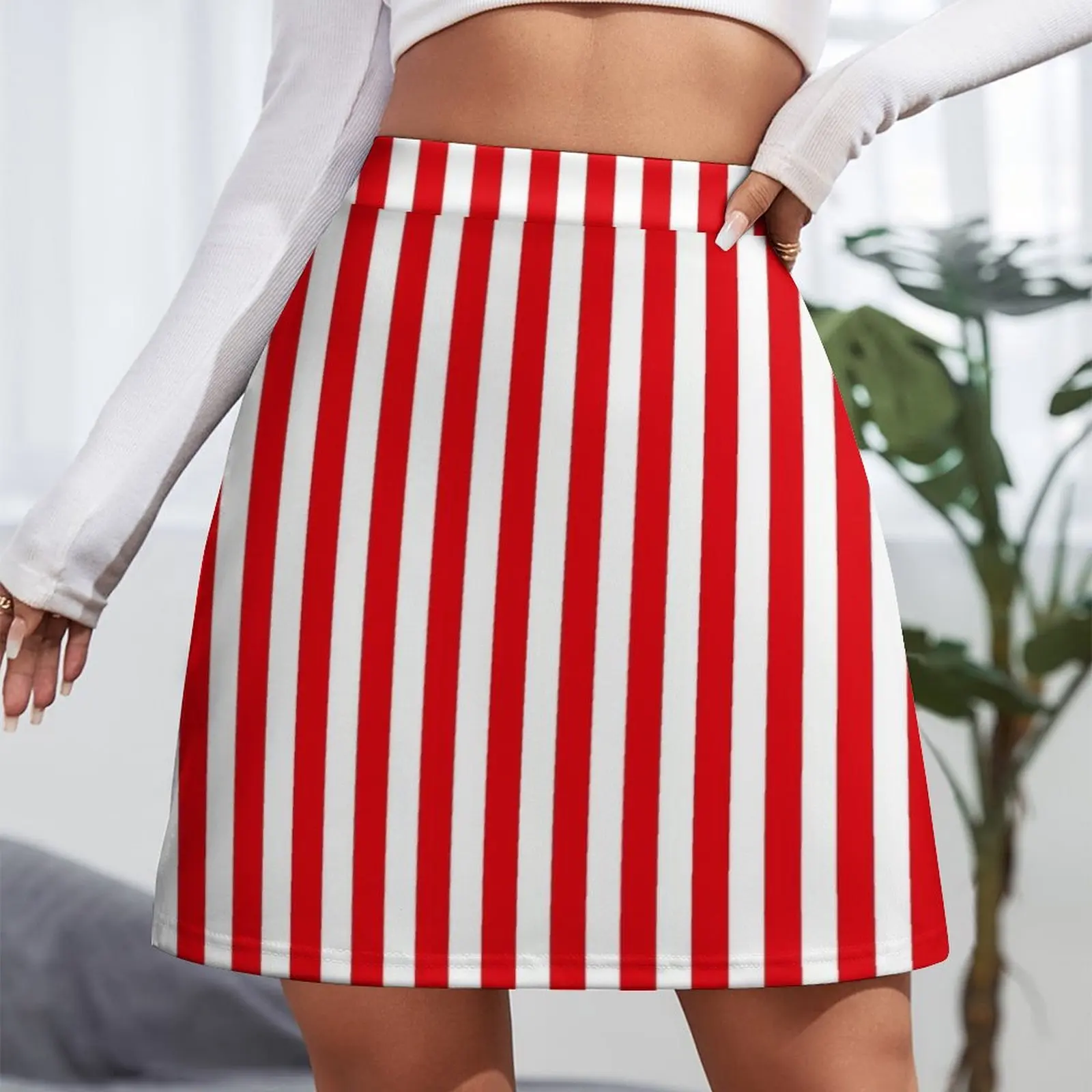 Red Stripes Mini Skirt elegant social women\'s skirts Summer dress women clothing 2023 new arrivals