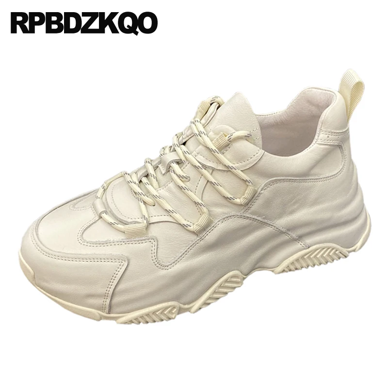 Sport Platform European High Quality Chunky Creepers Sneakers Trending Real Leather Shoes Brand Famous Cowhide Runway Trainers