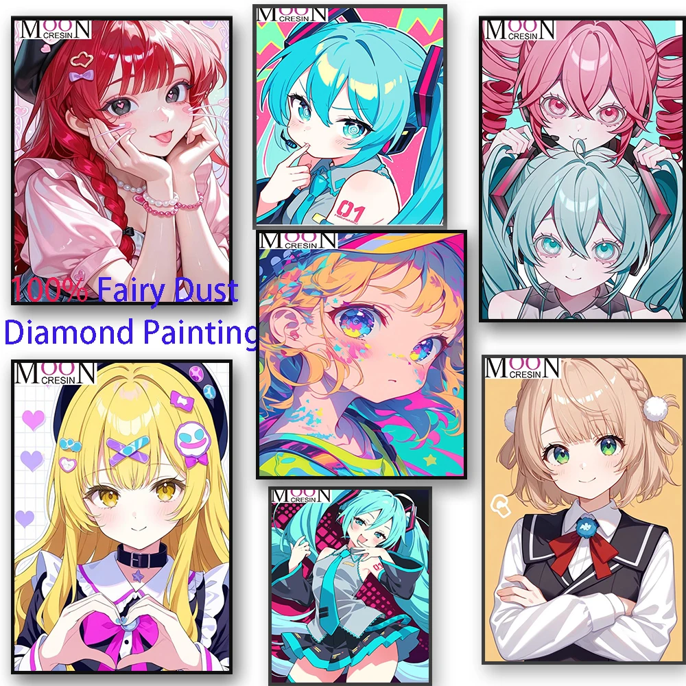 

Light blue double pony Fairy Dust Square Full Diy Diamond Painting Cross Stitch Embroidery Mosaic Home Decor Picture Rhinestones