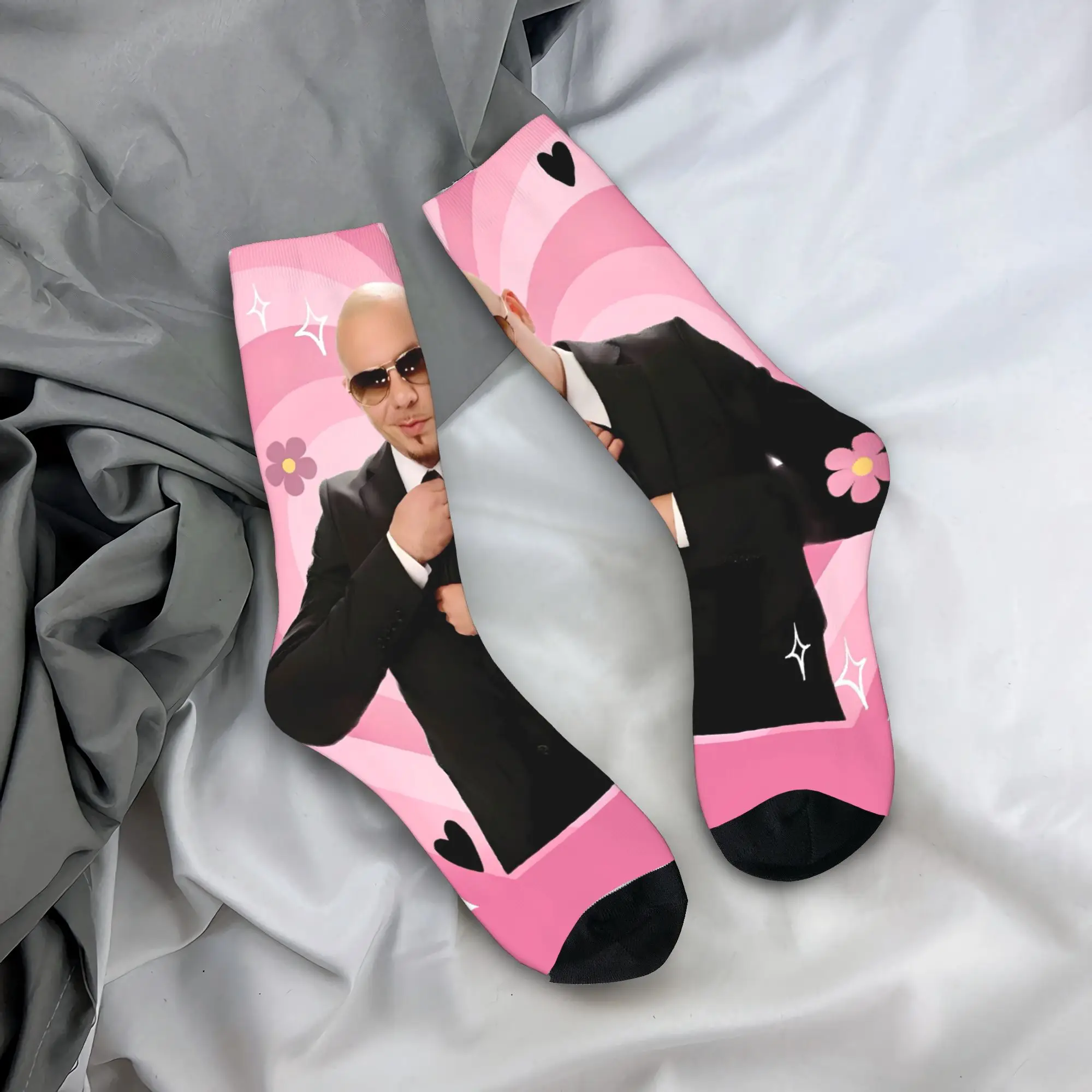Pitbull MR Worldwide Hippie Socks  Anti Skid Stockings Women Men High Quality Skateboard Socks Spring Funny Pattern Socks