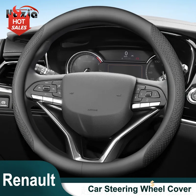 

Leather Car Steering Wheel Cover for Renault Clio Fluence Megane Laguna Talisman Captur Kadjar Kaptur Koleos Scenic Accessories