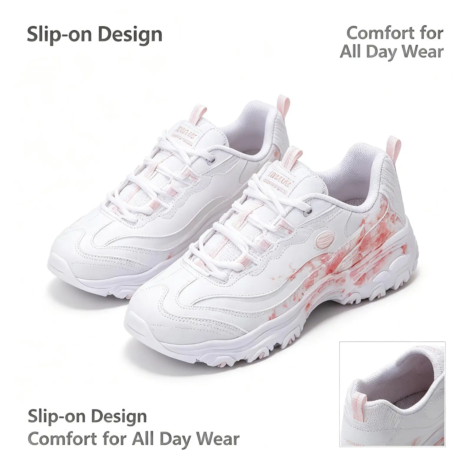 Skechers Women Panda Platform Sneakers Breathable Mesh Memory Foam Lightweight Casual Walking Shoes Multi Colors 150530-WPK