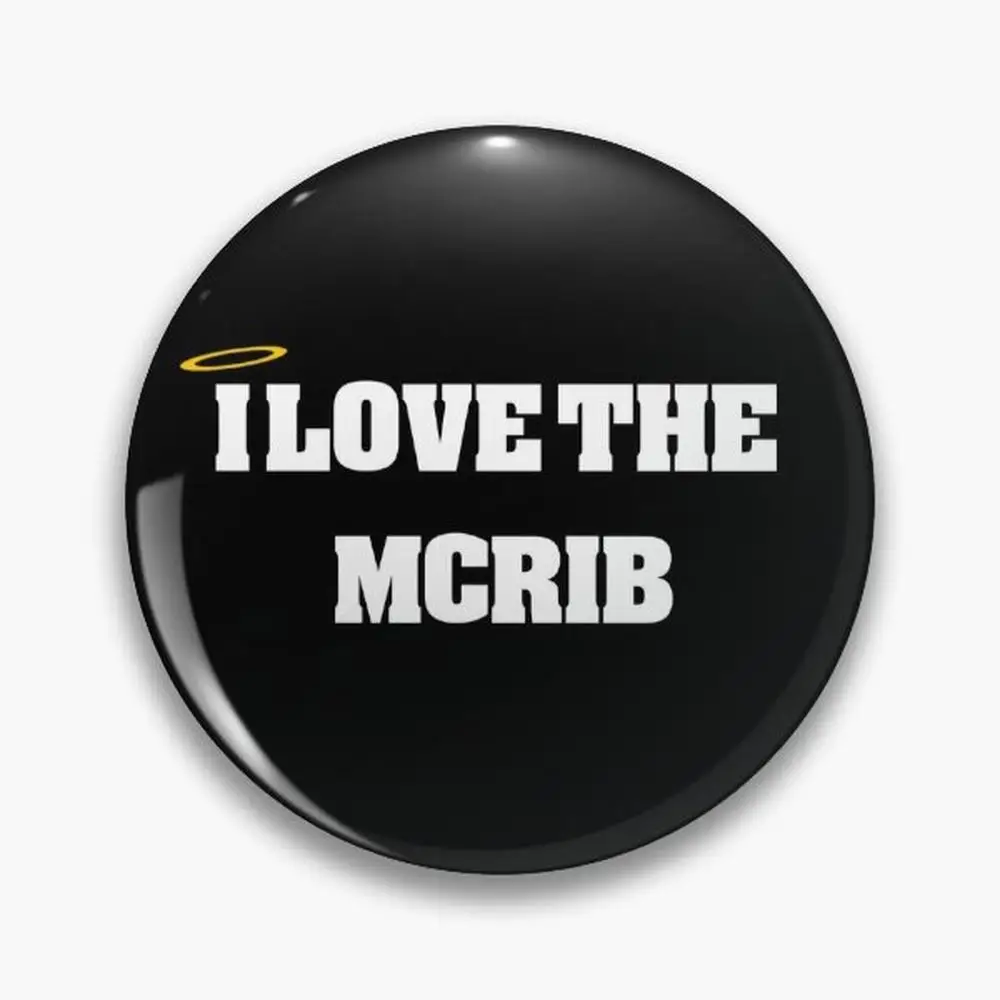 Official McRib Lover Club Pin (Black)  Buttons Brooches  Jewelry Accessory Customize Brooch Fashion Lapel Badges