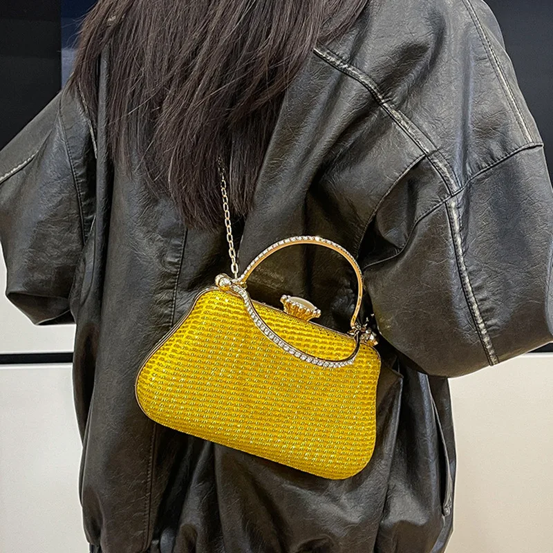 

Роскошный дизайн, женская вечерняя сумка, брендовая вечерняя банкетная блестящая сумка для дам, свадебный клатч, сумка на плечо с цепочкой Bolsas