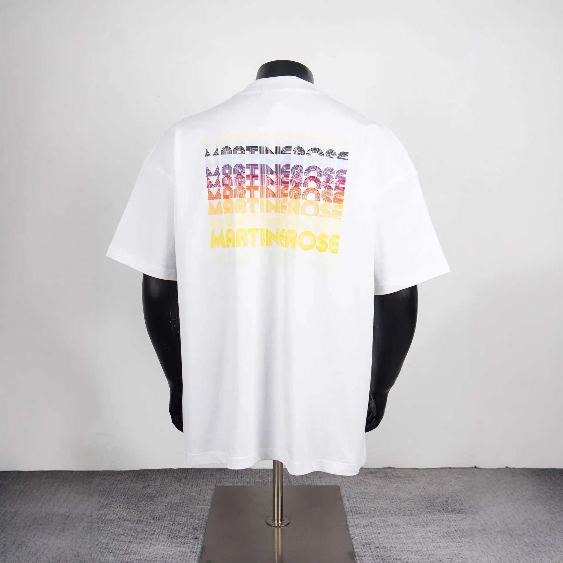 Martine Rose 26ss Summer Rainbow Print Trendy Brand Pure Cotton Loose-In Style Vibes Short-Sleeved