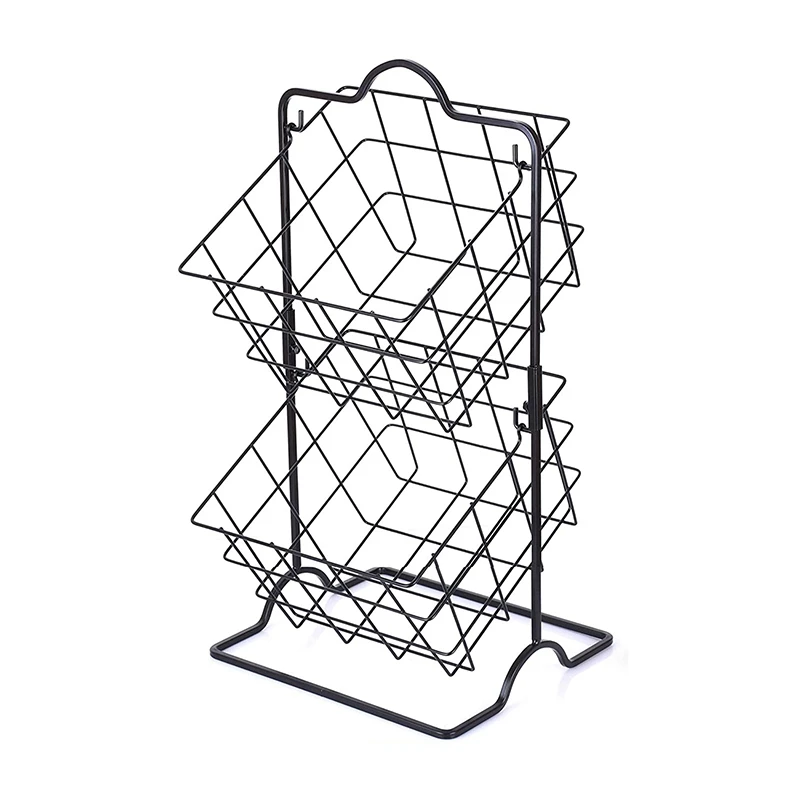 Double Layer Iron Basket Art Wrought Storage Basket Desktop Bathroom Organizer Holder Home Container Panier De Rangement