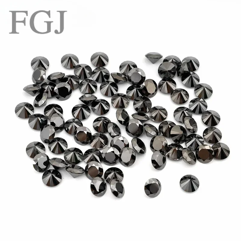 

Top Factory Best Loose Moissanites 0.7~20mm Black Color Round Shape Excellent Cut Lab Grown D Color Moissanite Diamonds Stone be