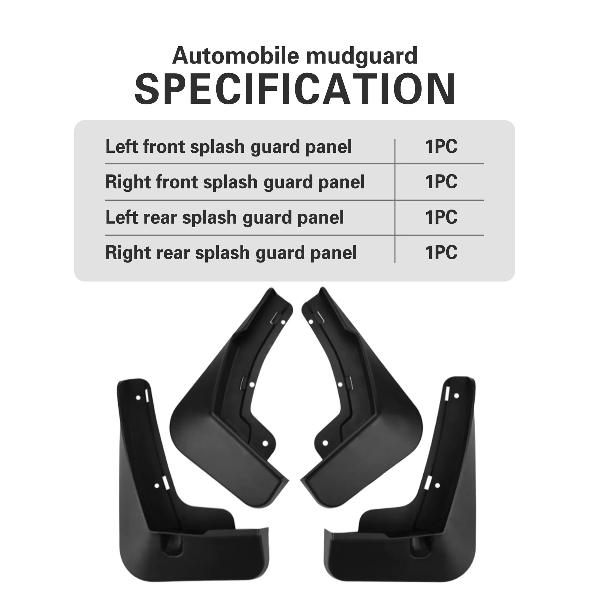Hot Selling 4pcs PP Mudguards For GS4 Max 2024 Auto Mudflaps Mud Splash Guards Black Front Rear Fenders Protector Tools