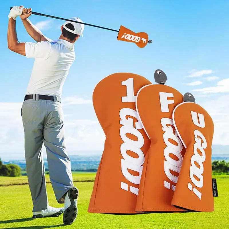 

Golf Club Head Covers Waterproof PU Leather Headcover For Wood Clubs Portable Mallet Putter Sports Accessories For Men Women