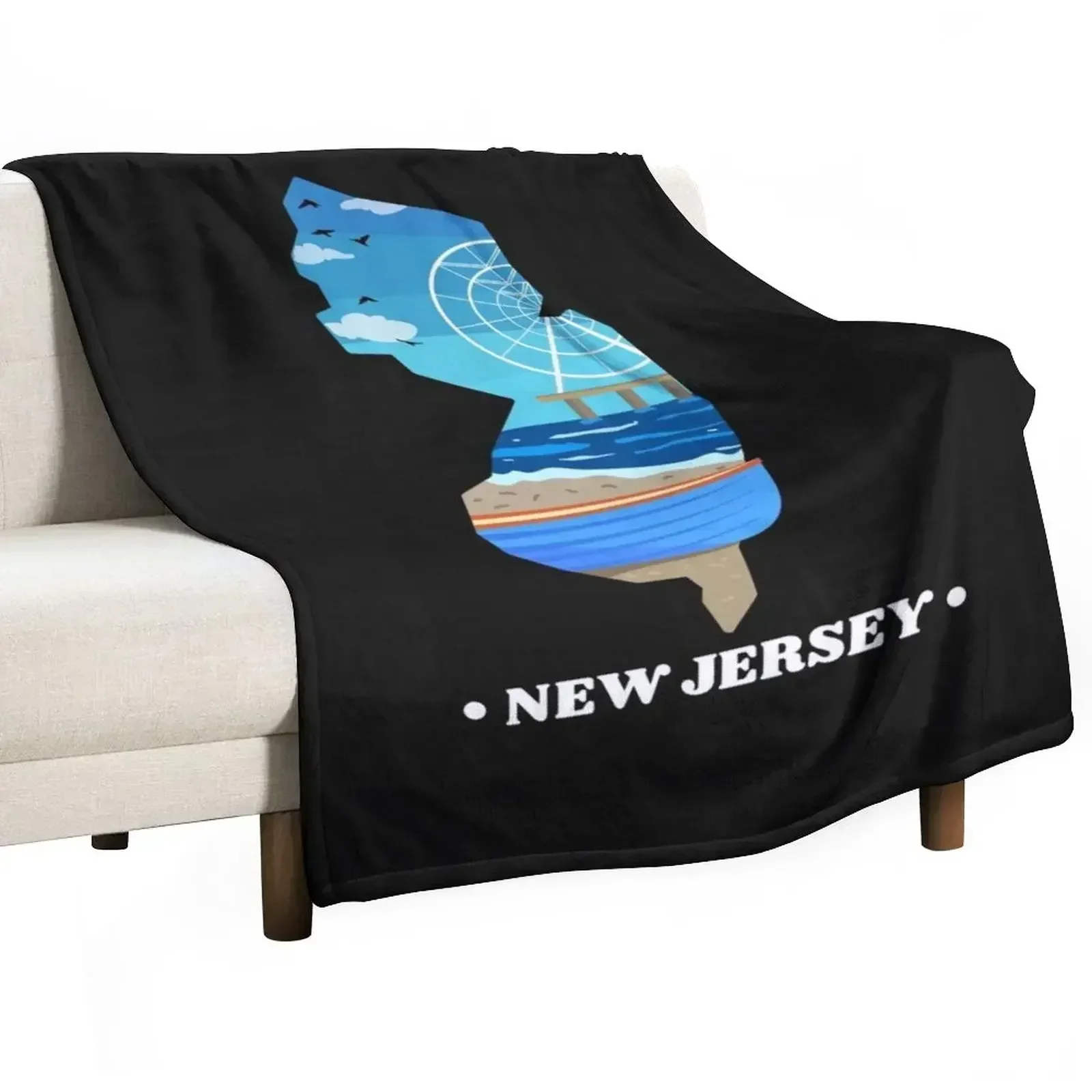 State of New Jersey Throw Blanket For Sofa Thin manga Summer decorative Large Plaid on the sofa Blankets