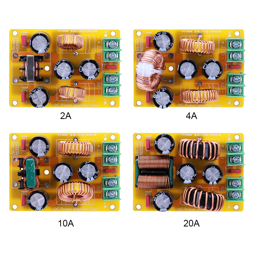 DC LC EMI 전자기 간섭 필터 2A 4A 10A 20A 고주파 전원 필터 50V 자동차 앰프 노이즈 필터링용