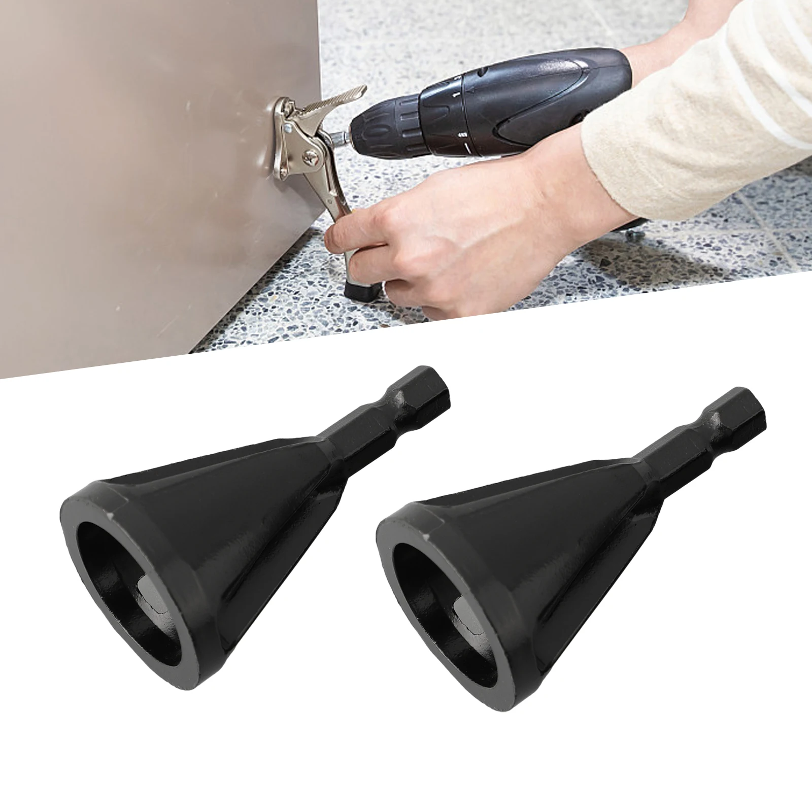 2pcs/Set Deburring External Chamfer Tool Remover Installer Knot Hex Shank Attachment Drill Bits Power Tool Accessory